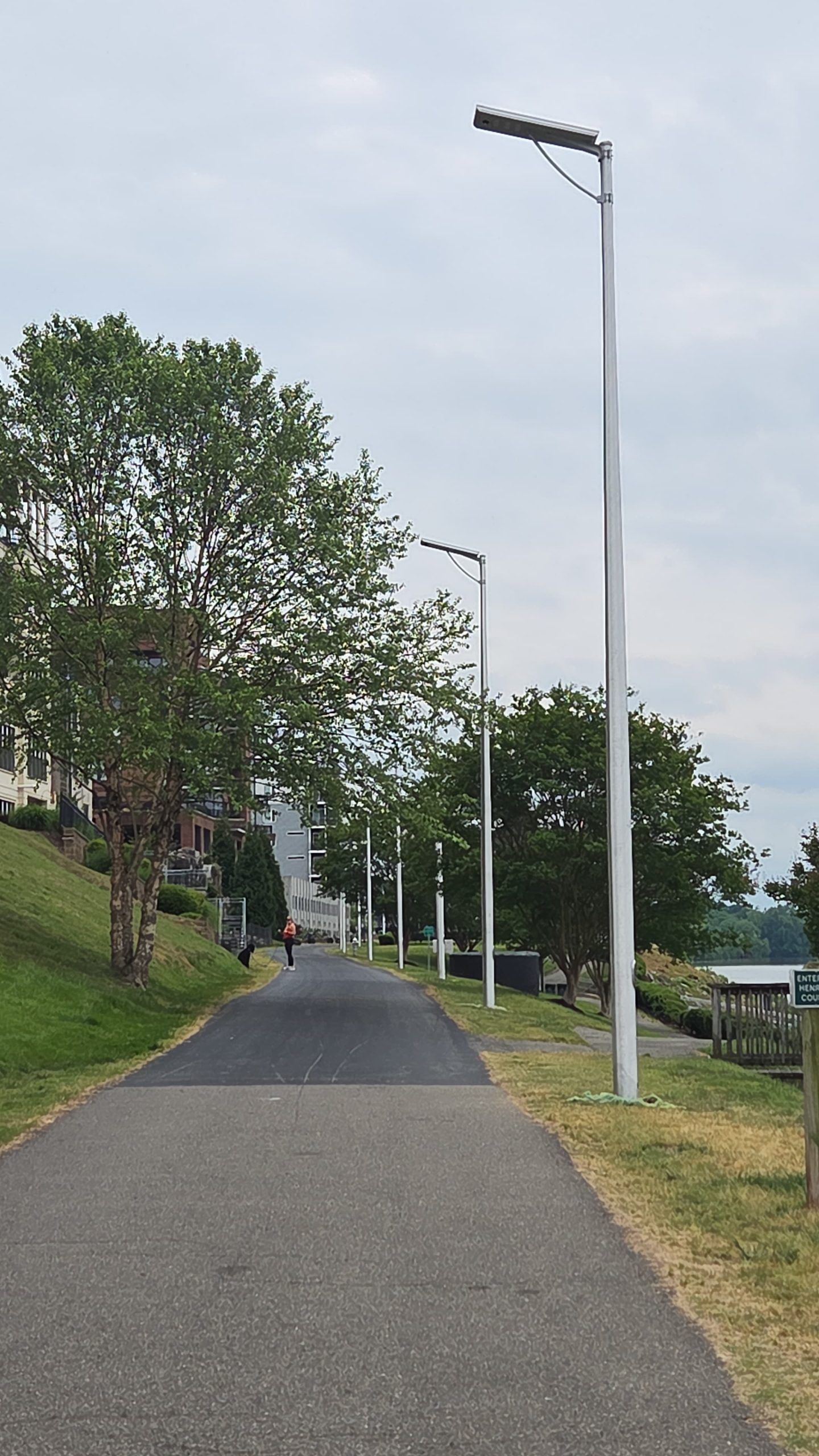 SolarPath solar pathway light along the Virginia waterfront trail by the river